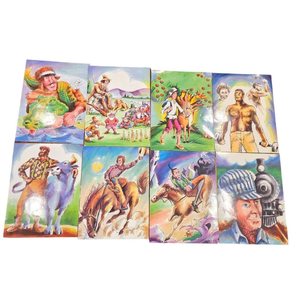 Retro Laminated Folk‎ Tales Men Legend Wall Art Laminated Lot Of 8 12 x 16 Decor